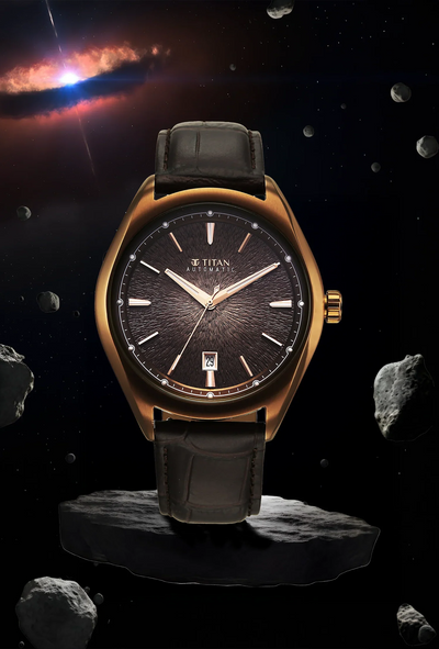 Titan Stellar Starburst Brown Dial Concealed Automatic Watch