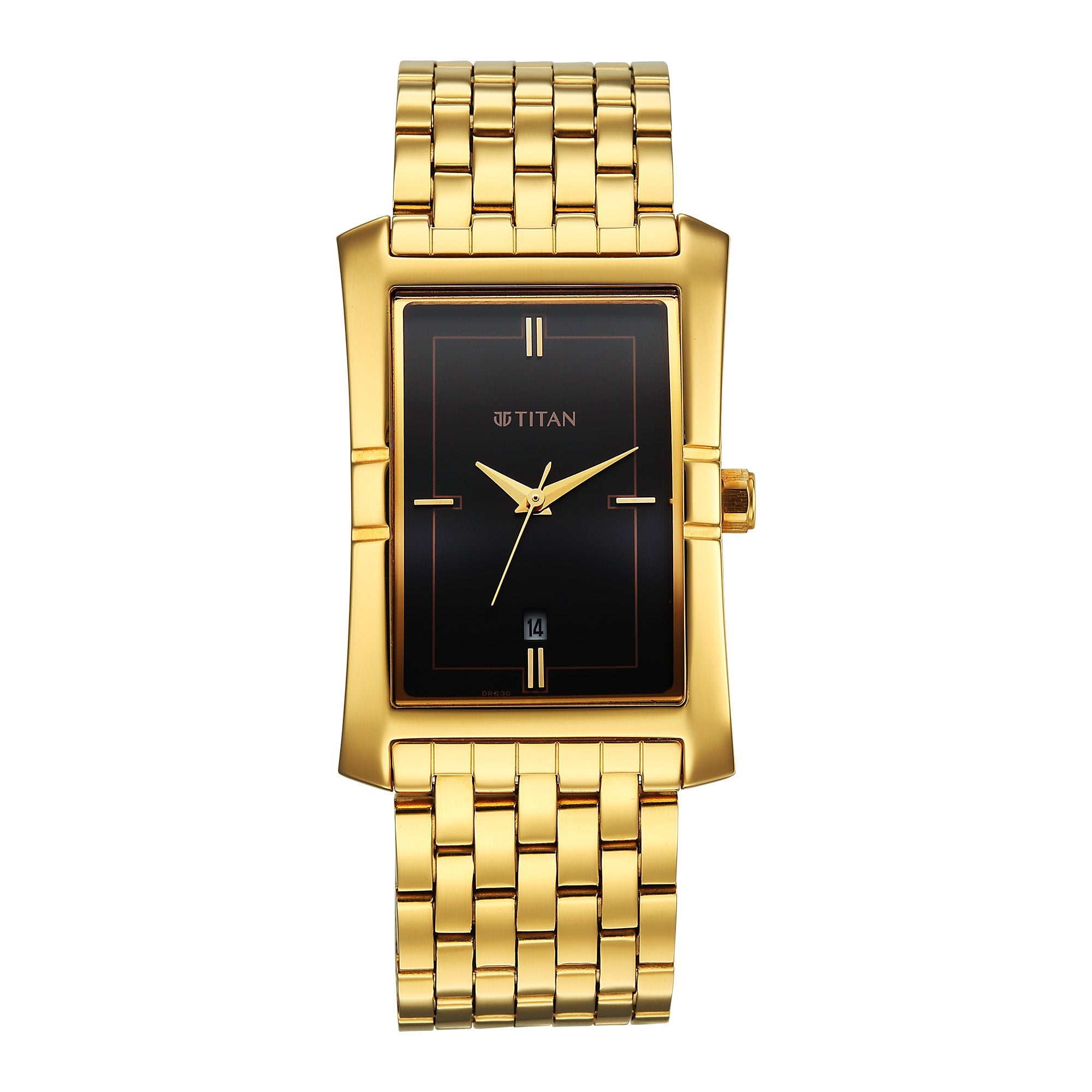 Titan Quartz Black Dial Stainless Steel Strap Watch For Gents 10062YM02