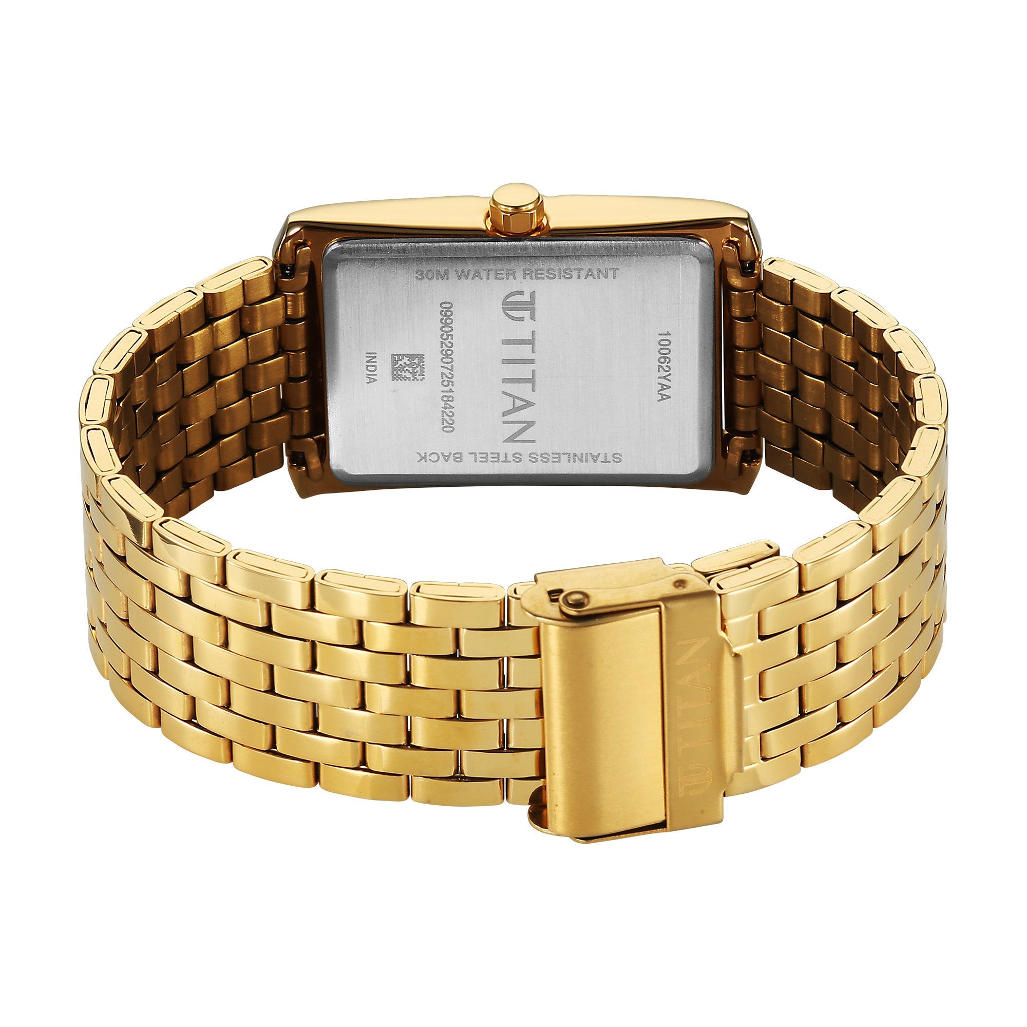 Titan Quartz Black Dial Stainless Steel Strap Watch For Gents 10062YM02