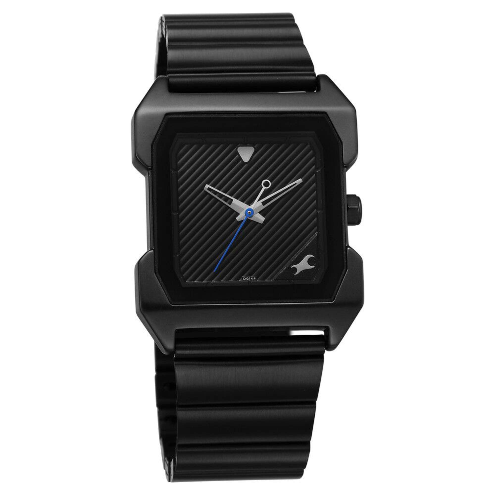 Fastrack Pulse Quartz Analog Black Dial With Black Stainless steel Strap Watch for Guys