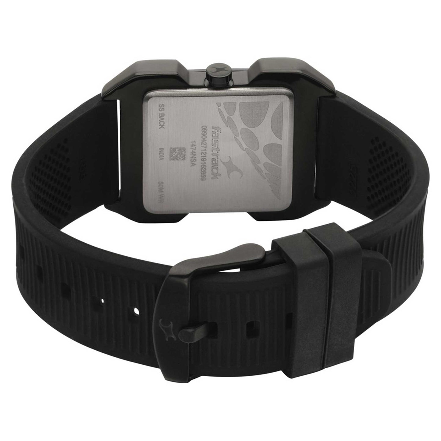 Fastrack Hitlist Quartz Analog with Date Black Dial PU Strap Watch for Guys