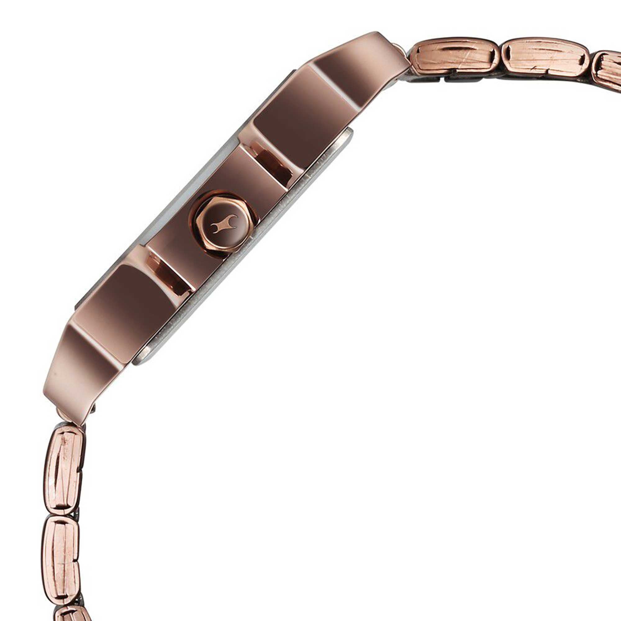 Fastrack Pulse Quartz Analog Beige Dial With Brown Colour Stainless steel Strap Watch for Guys