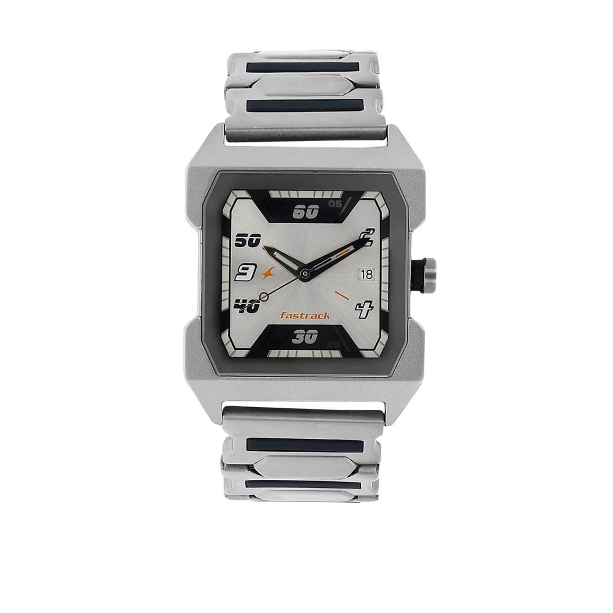 Fastrack Silver Special Dial Metal Strap Analog Watch for Men