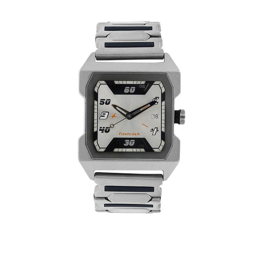 Fastrack Silver Special Dial Metal Strap Analog Watch for Men