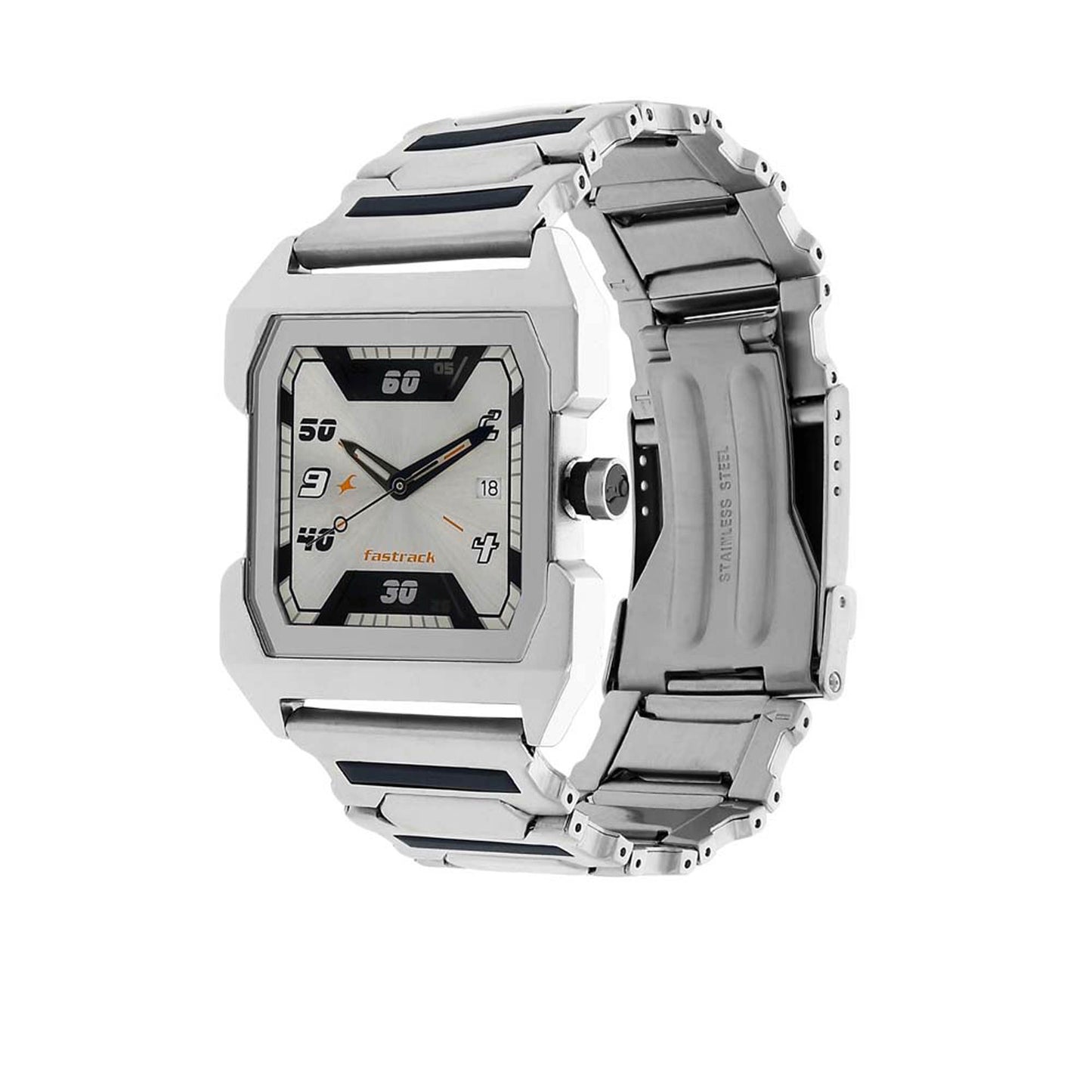 Fastrack Silver Special Dial Metal Strap Analog Watch for Men