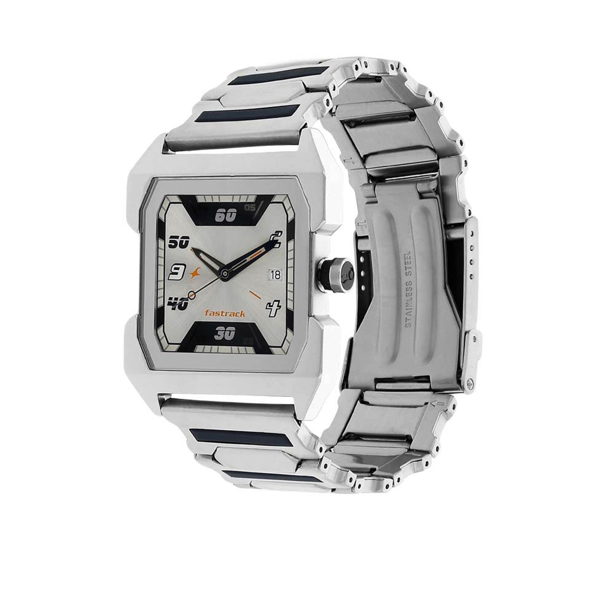 Fastrack Silver Special Dial Metal Strap Analog Watch for Men
