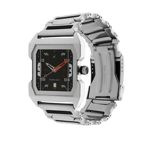 Fastrack Black Dial Alog Watch for Men (1474SM02)