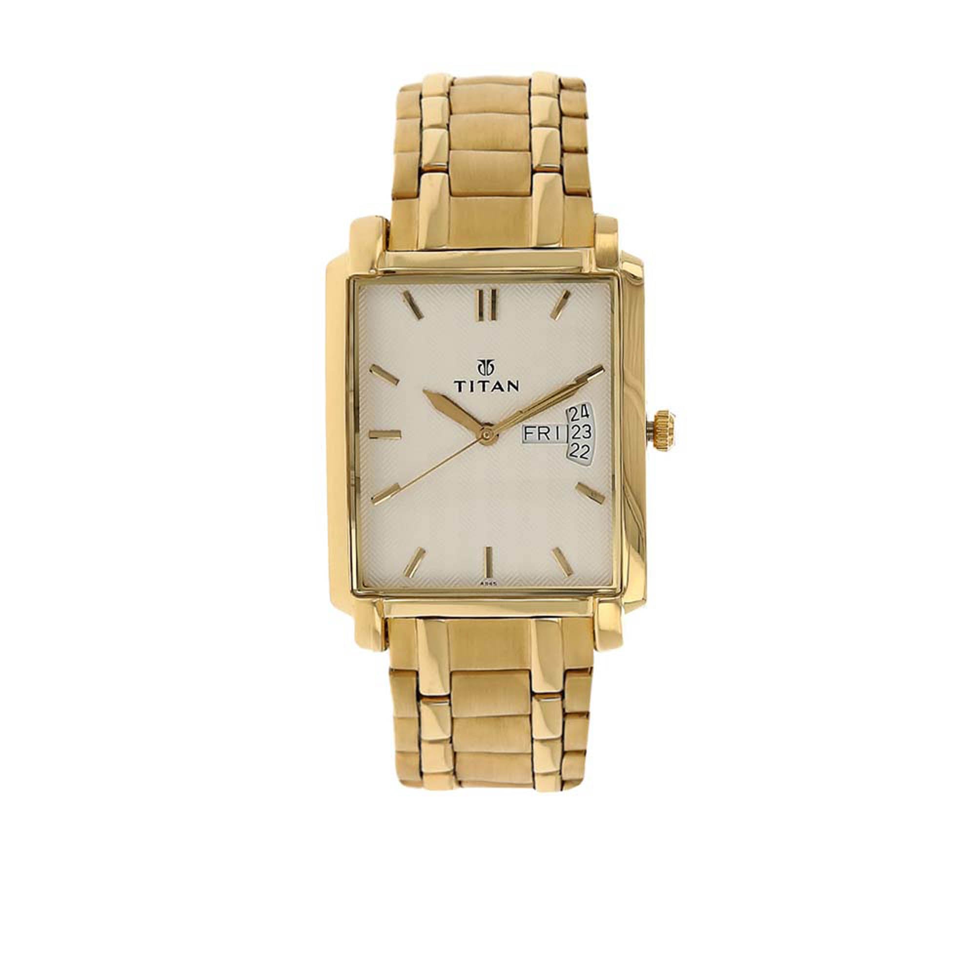 Titan Regalia Silver-White Dial Alog Watch for Men (1506YM01)