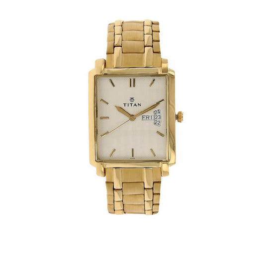 Titan Regalia Silver-White Dial Alog Watch for Men (1506YM01)
