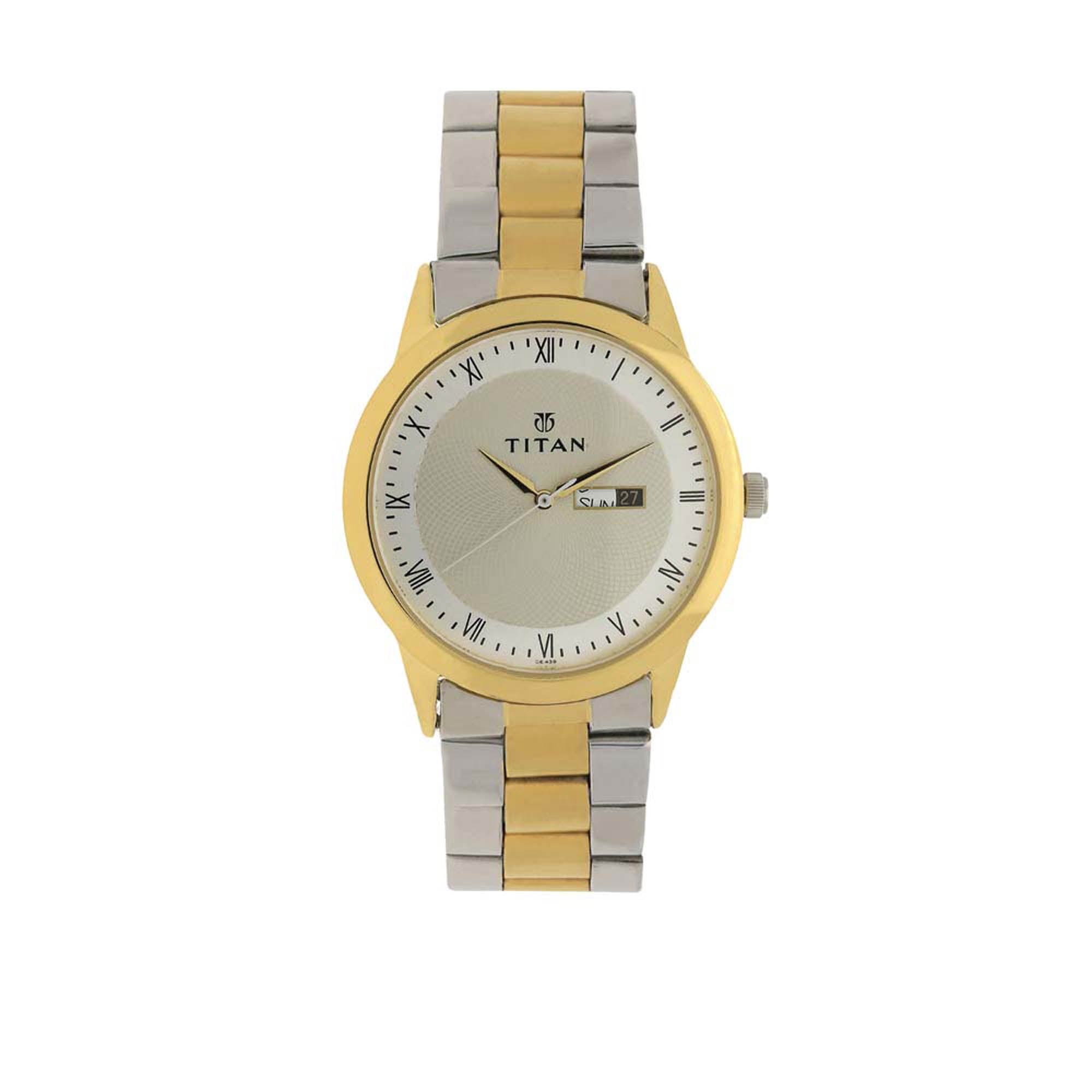 Titan Regalia Champagne Dial Alog Watch for Men (1584BM02)