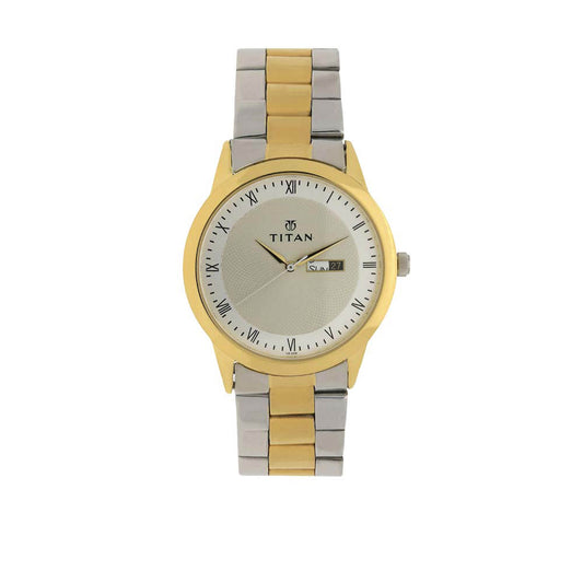 Titan Regalia Champagne Dial Alog Watch for Men (1584BM02)