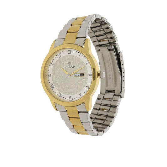 Titan Regalia Champagne Dial Alog Watch for Men (1584BM02)