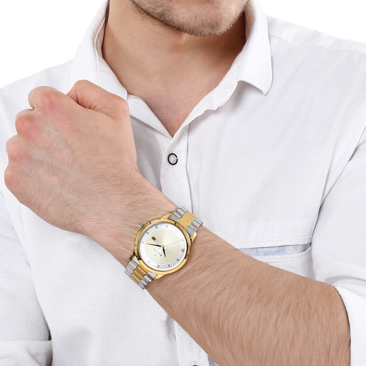 Titan Regalia Champagne Dial Alog Watch for Men (1584BM02)