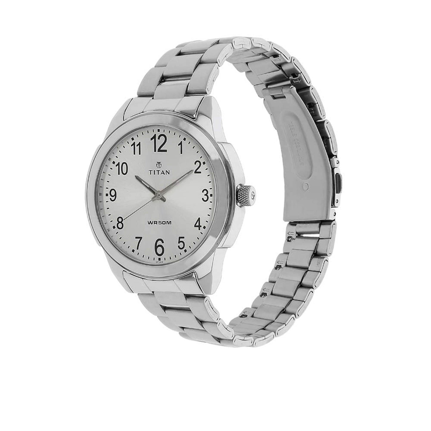 Titan Analog White Dial Quartz Metal Strap watch for Men