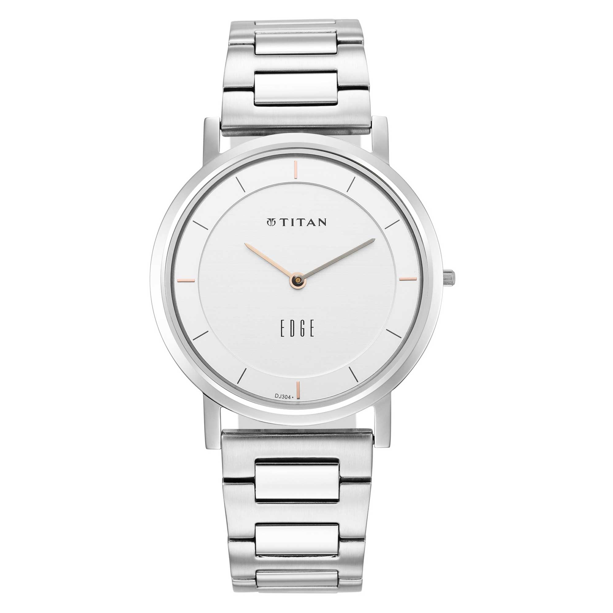Edge Silver White Dial Metal Strap Watch (1595SM01)