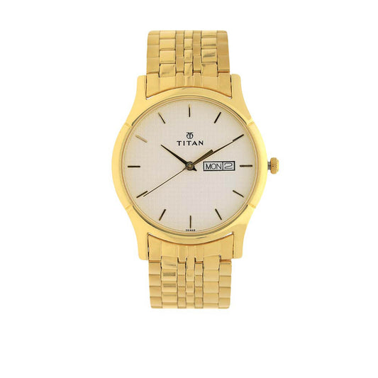 Titan Karishma Silver White Dial Alog Watch for Men (1636YM01)