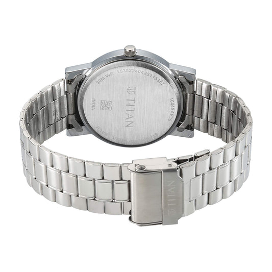 Titan Karishma Blue Dial Silver Stainless Steel Strap Analog Watch For Men