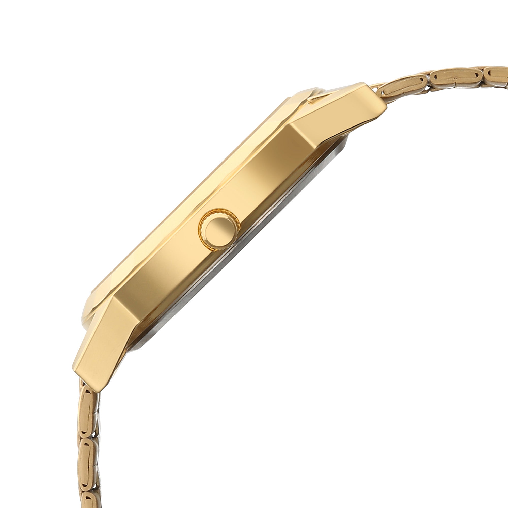 Titan Karishma Beige Dial Gold Stainless Steel Strap Analog with Day Date Watch for Men
