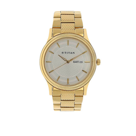 Titan Silver Dial Alog Watch for Men (1650YM05)