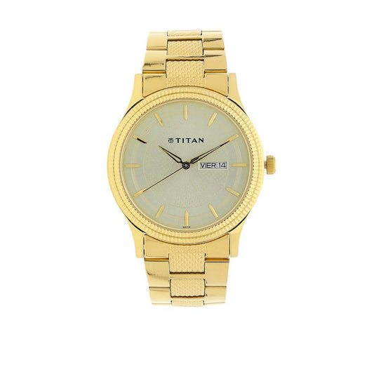 Titan Champagne Dial Alog Watch for Men (1650YM06)