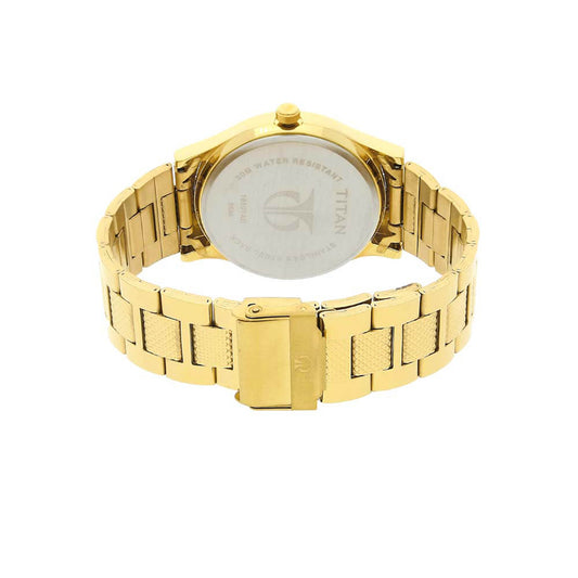 Titan Champagne Dial Alog Watch for Men (1650YM06)