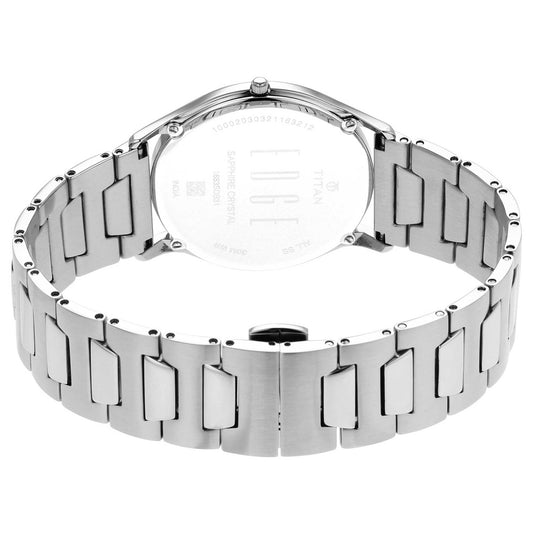 Edge Metal Silver Dial Leather Strap Watch (1683SM01)