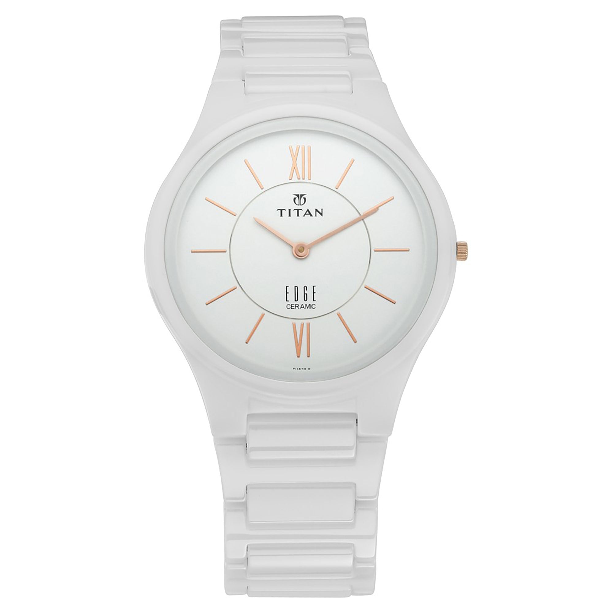 Titan Edge CeramicWhite Dial Analog Ceramic Strap watch for Men
