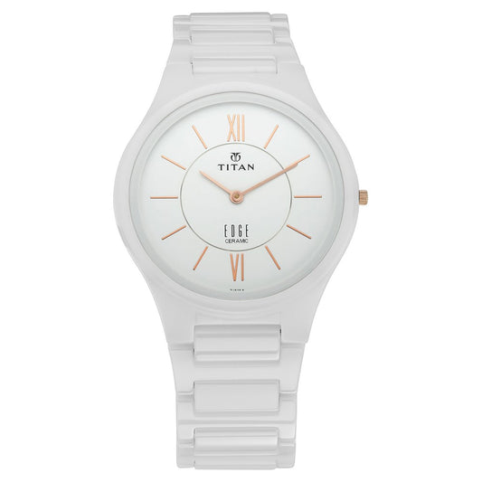 Titan Edge CeramicWhite Dial Analog Ceramic Strap watch for Men