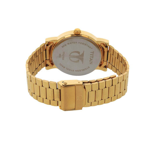 Titan Quartz Analog with Date Silver Dial Stainless Steel Strap Watch for Men