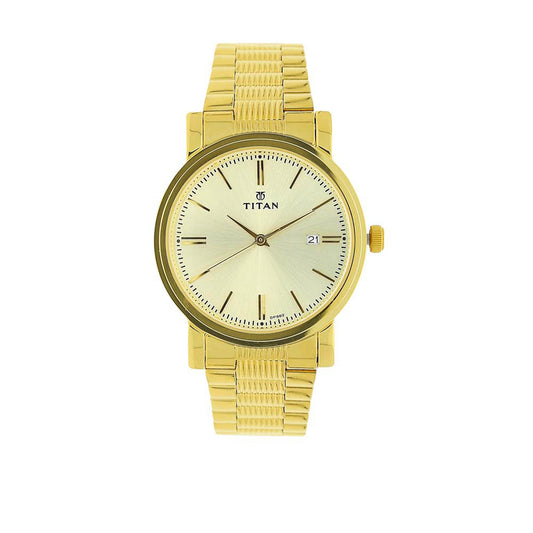 Champagne Dial Stainless Steel Strap Watch (1712YM03)