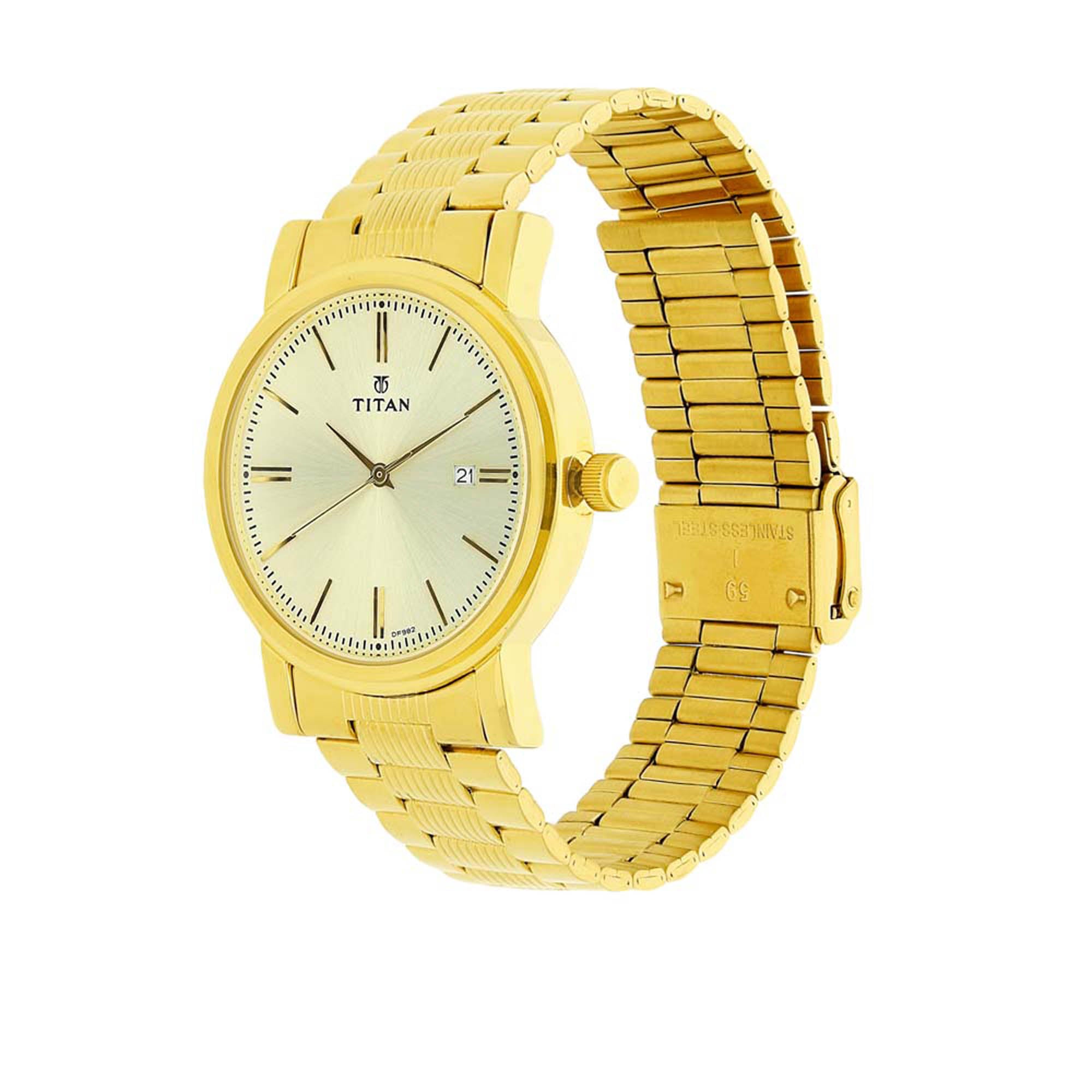 Champagne Dial Stainless Steel Strap Watch (1712YM03)