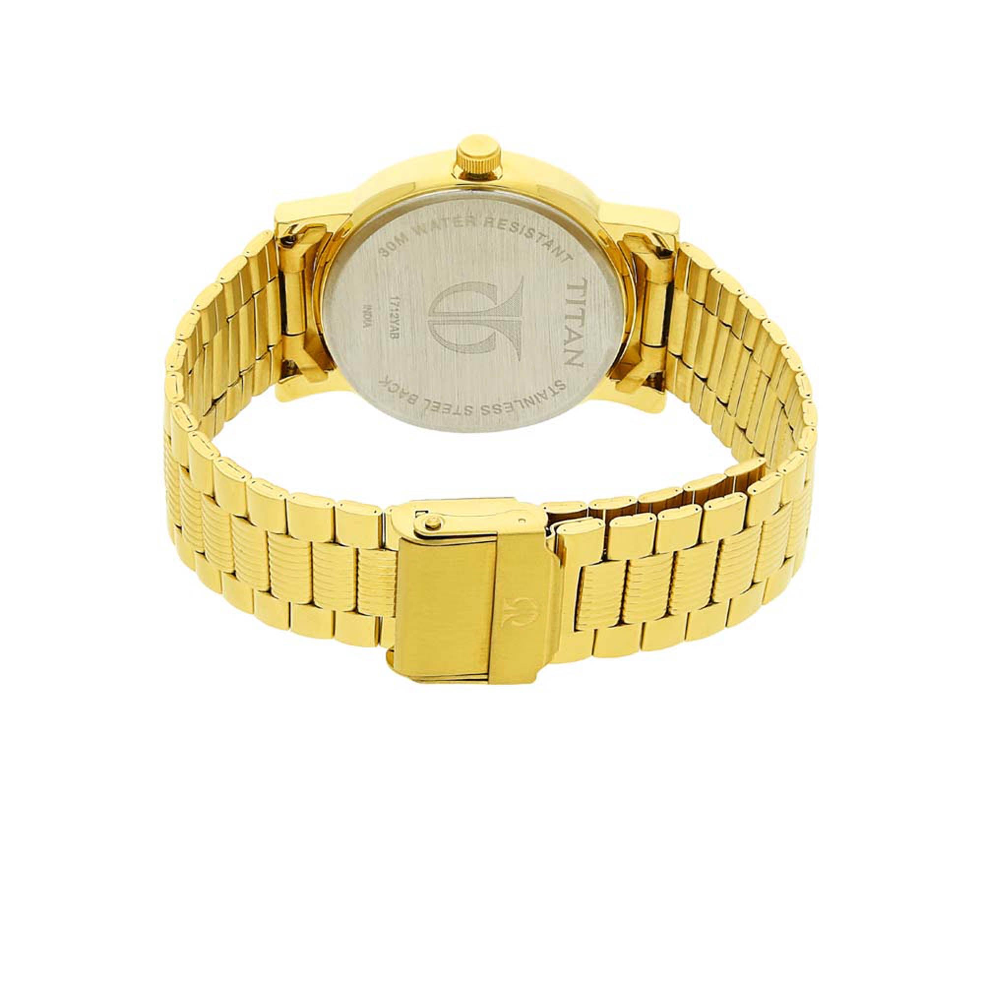 Champagne Dial Stainless Steel Strap Watch (1712YM03)
