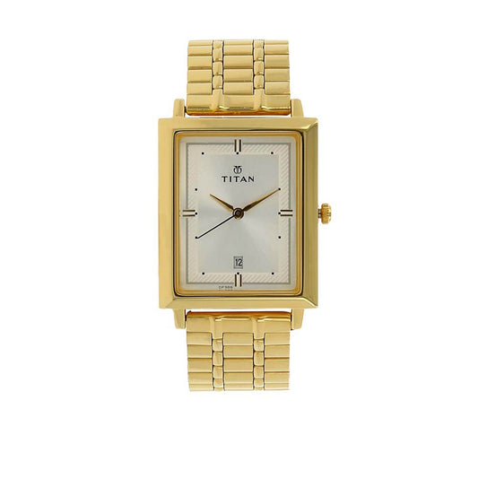 Titan Analog with Date Silver Dial Quartz Stainless Steel StrapMens