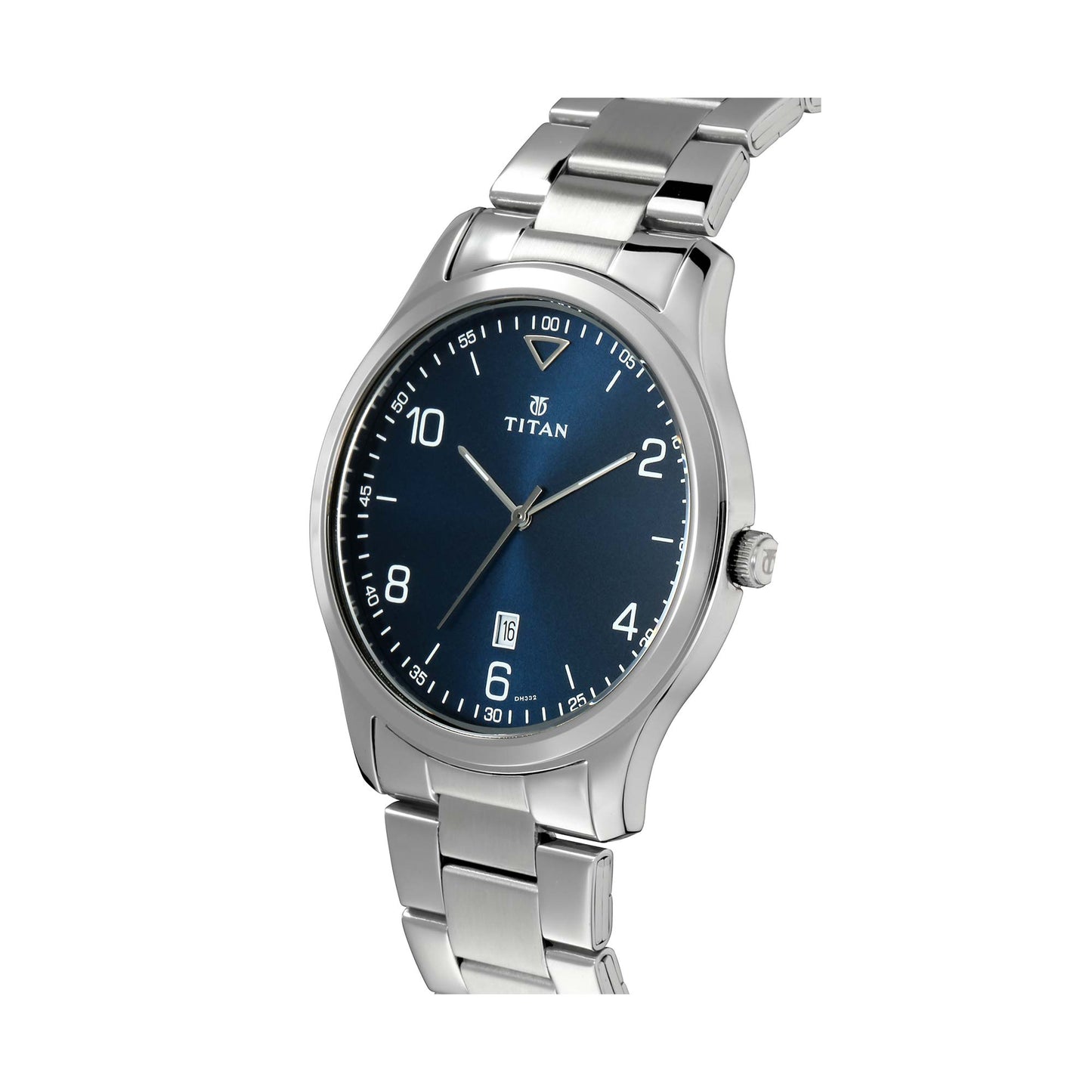 Titan Workwear Blue Dial Analog with Date Stainless Steel Strap watch for Men