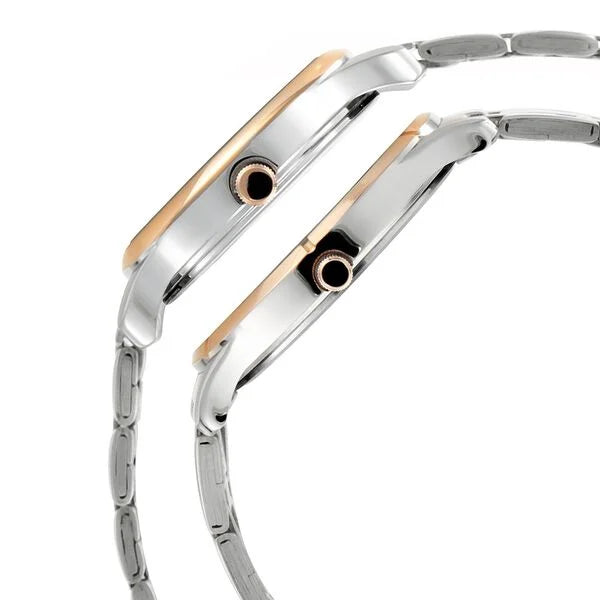 Titan Bandhan Silver Dial Two Toned Stainless Steel Strap Analog with Date Watch For Couple