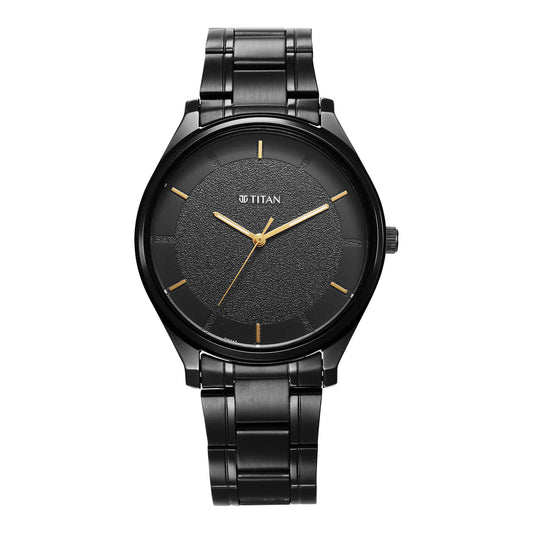 Titan Quartz Alog Silver Dial Watch for Men (1802NM01)