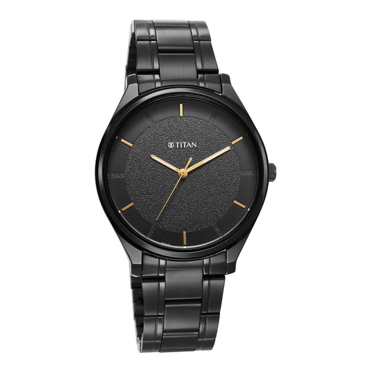 Titan Quartz Alog Silver Dial Watch for Men (1802NM01)