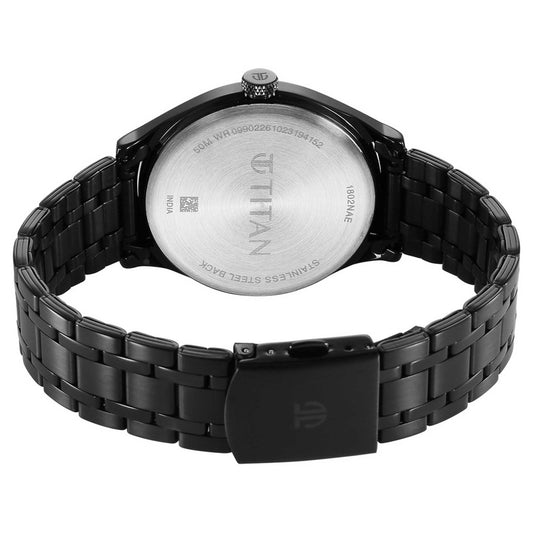 Titan Wrist Wit Quartz Alog Brown Dial Stainless Steel Strap Watch for Men (1802NM02)