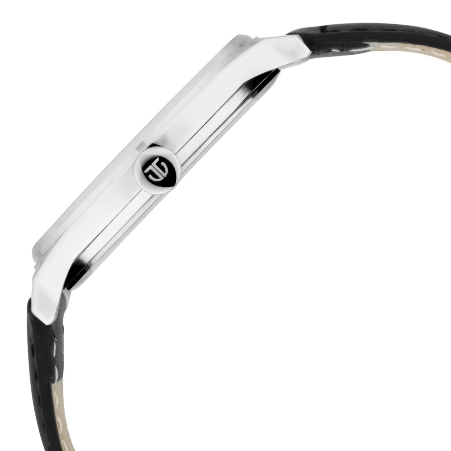 Titan Men's Minimalist Zen Watch: Sleek Leather Strap with Contrast Hands