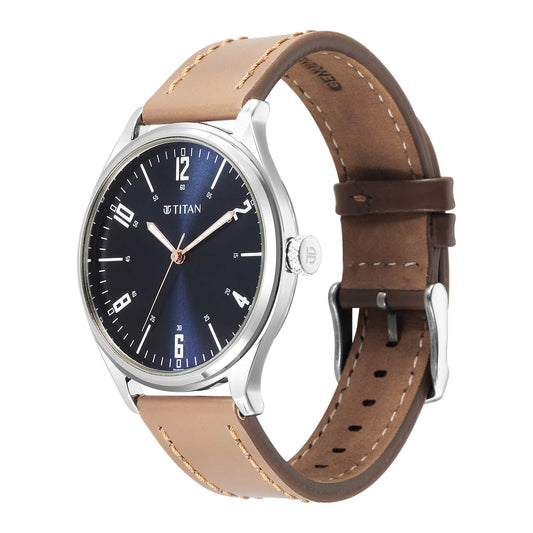 Titan Urban Blue Dial Analog Leather Strap Watch for Men