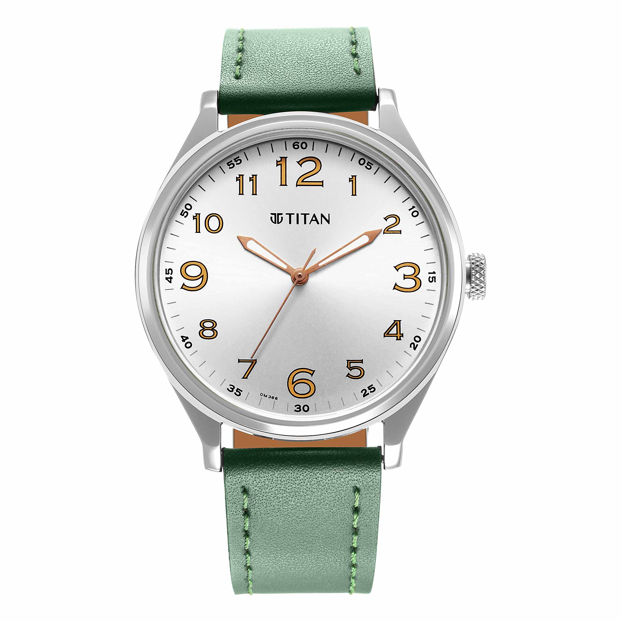 Urban Silver White Dial Leather Strap Watch (1802SL20)