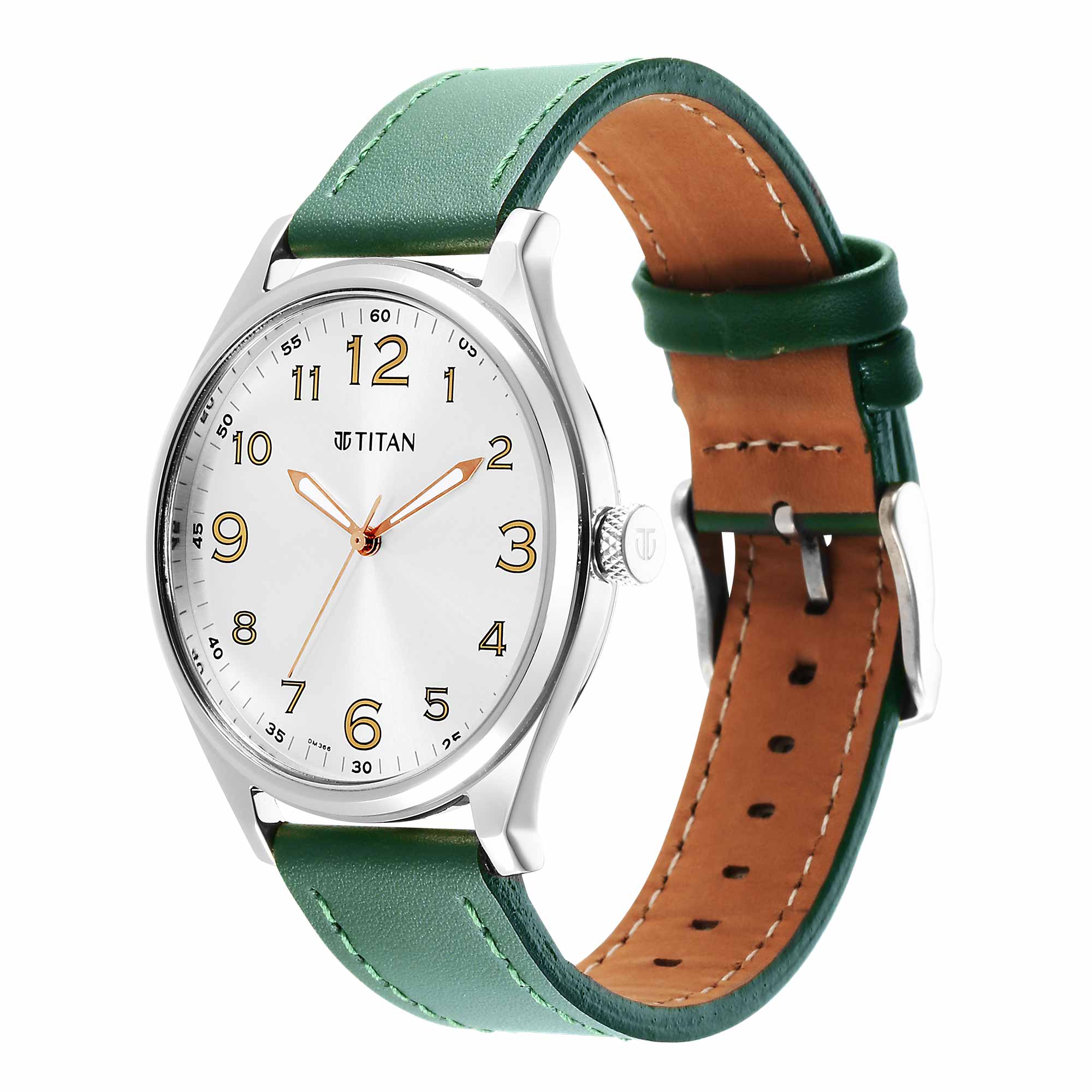 Urban Silver White Dial Leather Strap Watch (1802SL20)