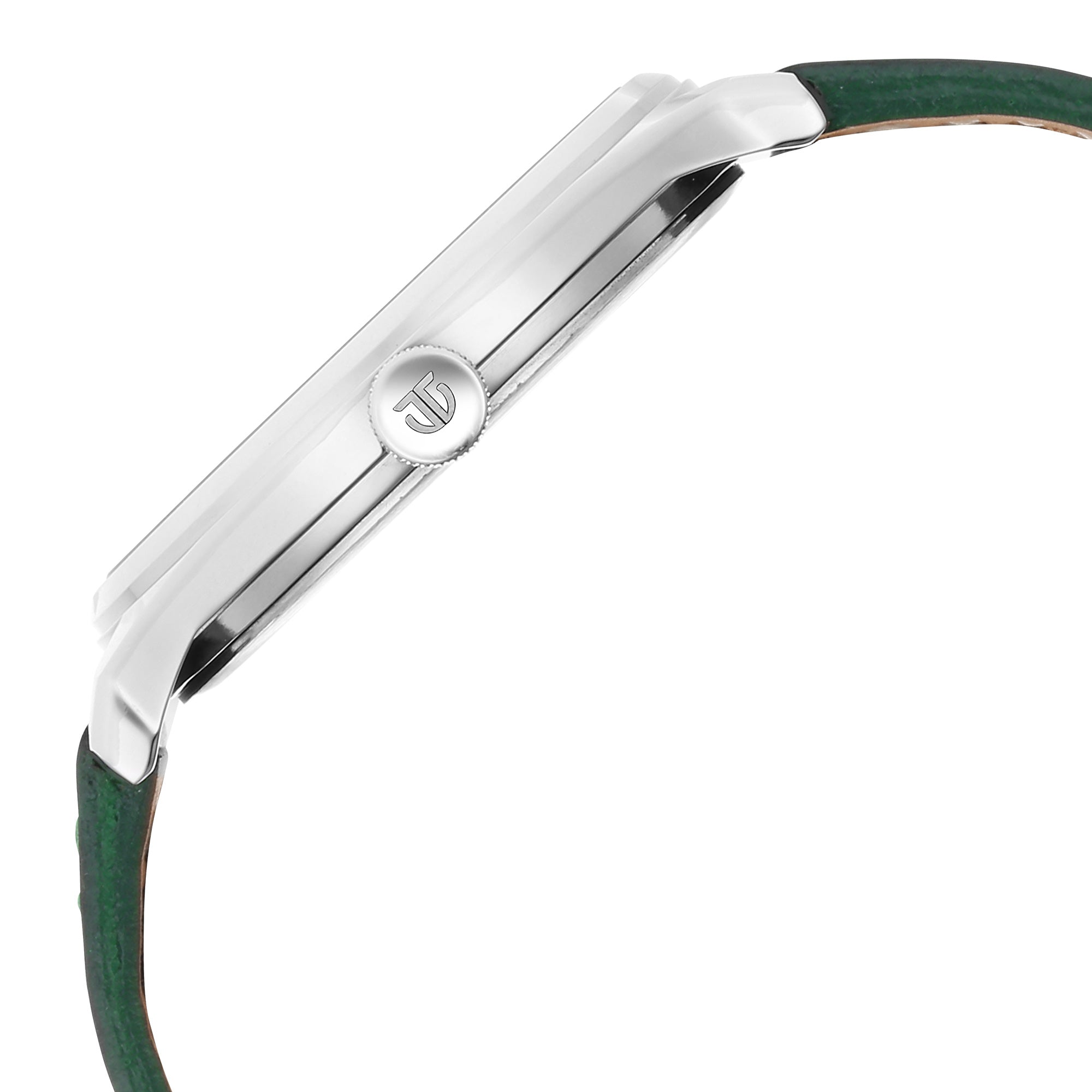 Urban Silver White Dial Leather Strap Watch (1802SL20)