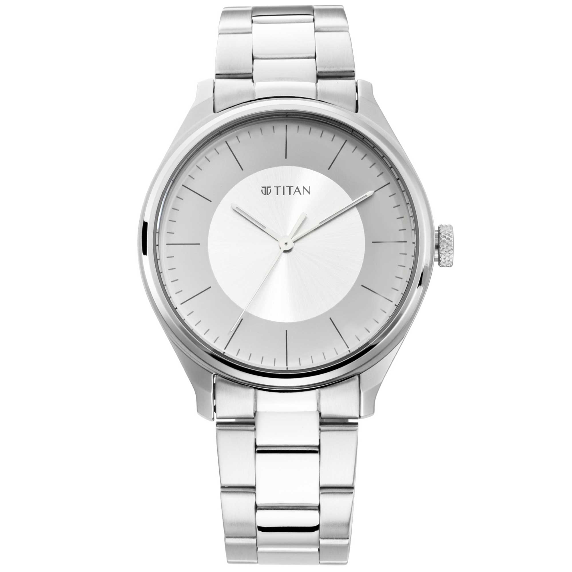 Workwear Watch with Beige Dial & Metal Strap (1802SM03)