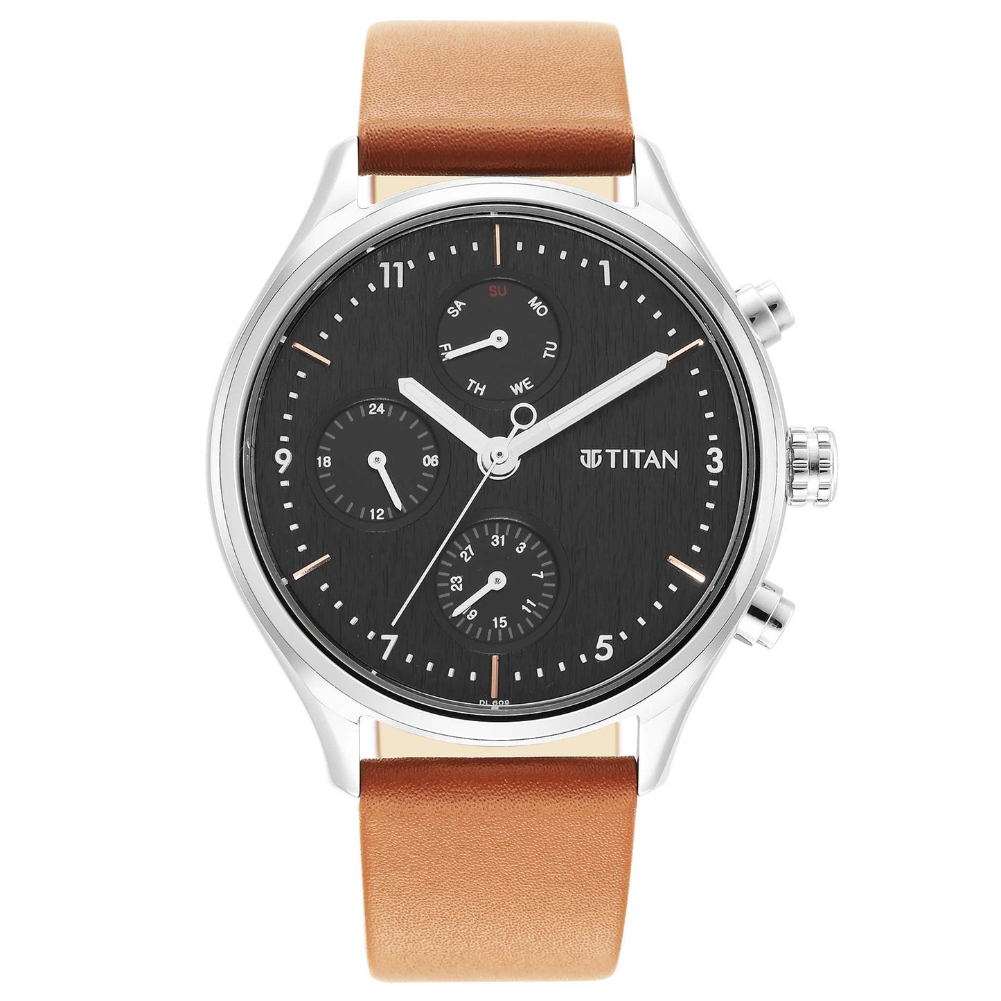 Titan Neo Silver Dial Multi Leather Strap watch for Men