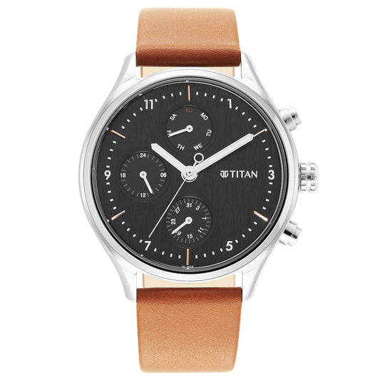 Titan Neo Silver Dial Multi Leather Strap watch for Men