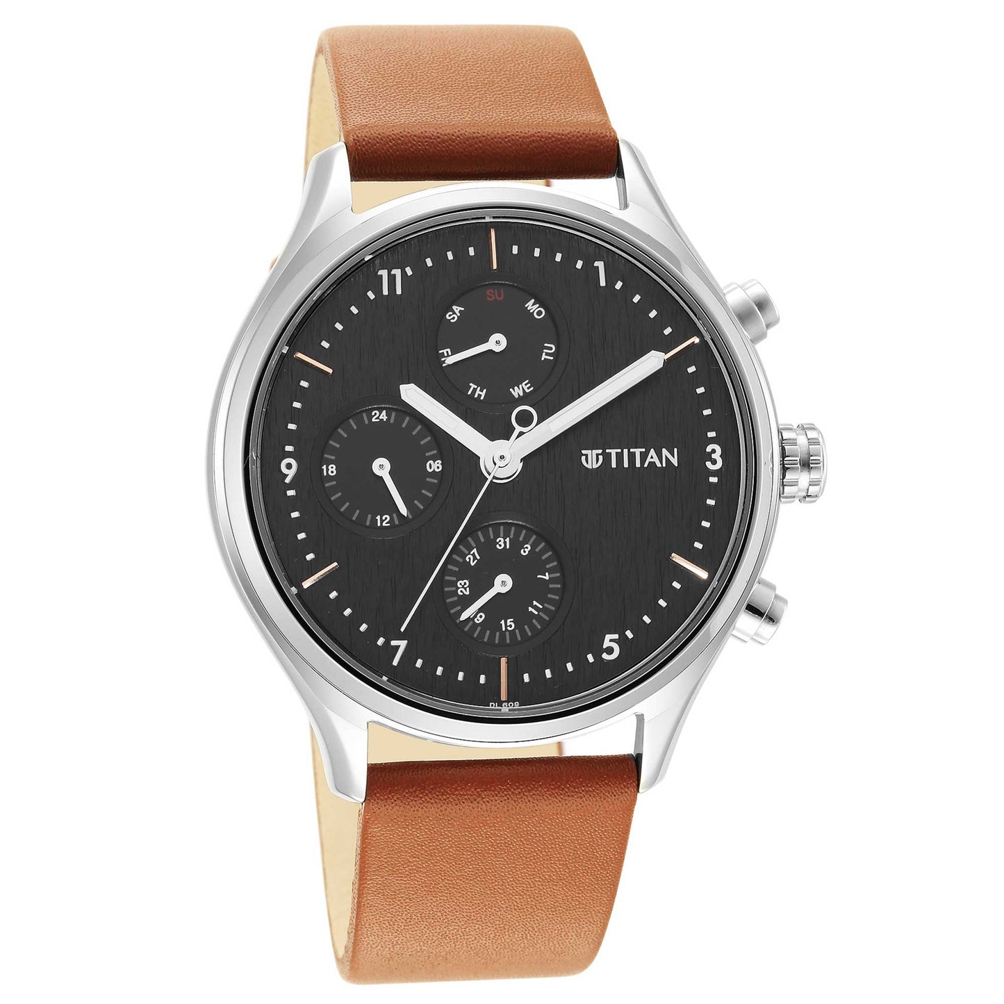 Titan Neo Silver Dial Multi Leather Strap watch for Men