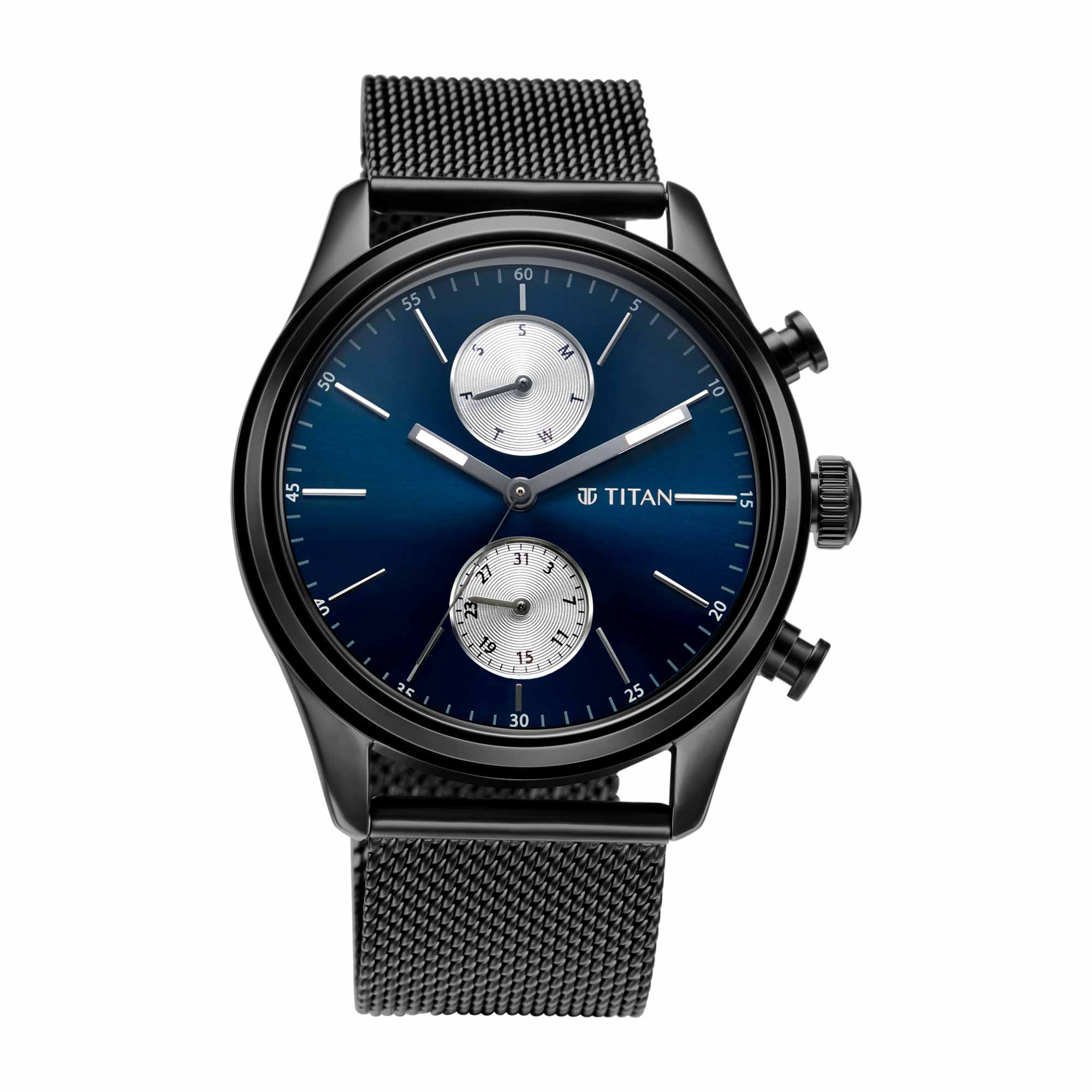 Elmnt Midnight Blue Dial Stainless Steel Strap Watch (1805NM03)