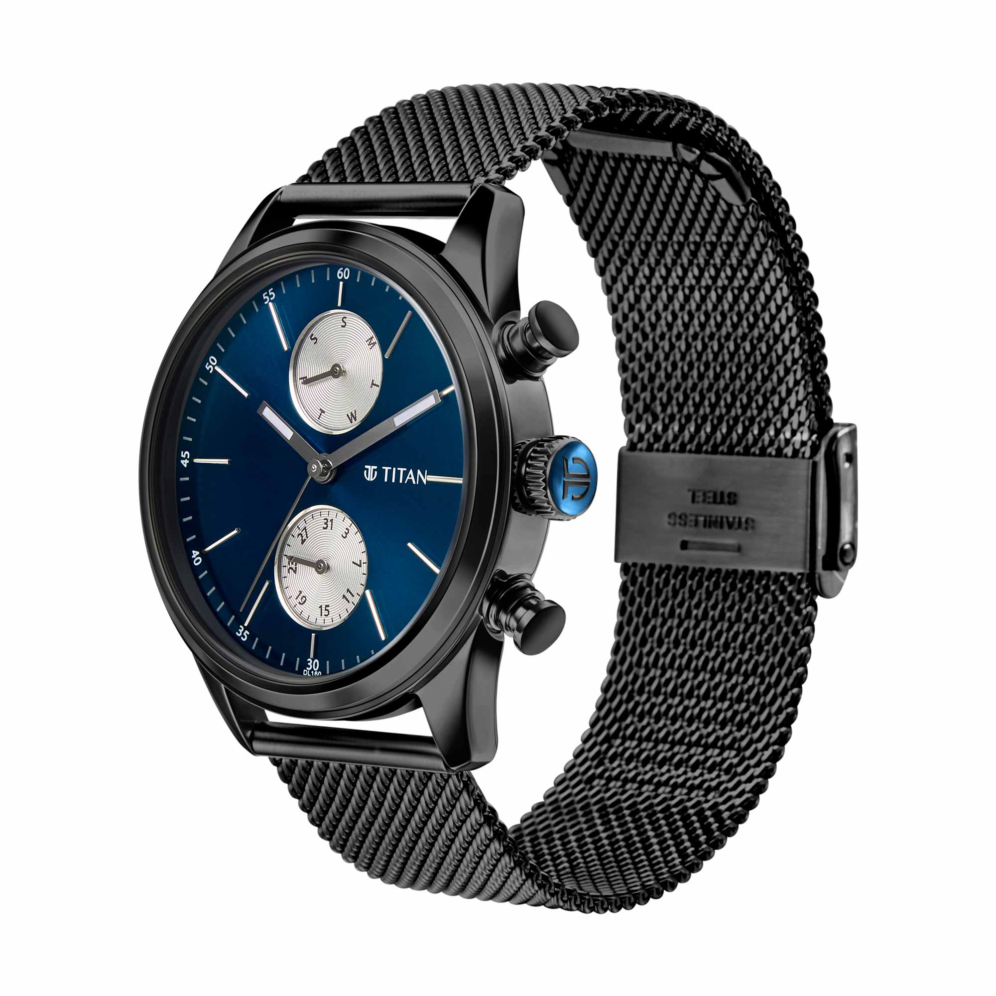Elmnt Midnight Blue Dial Stainless Steel Strap Watch (1805NM03)