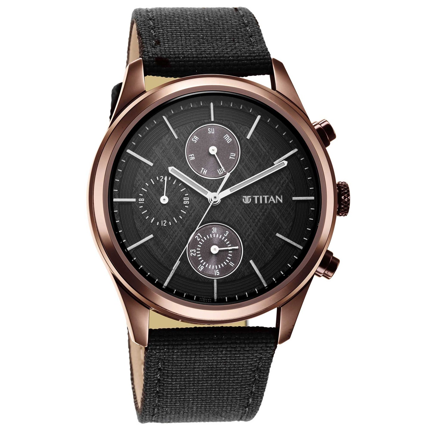 Neo Splash Black Dial Fabric Strap Watch (1805QP01)